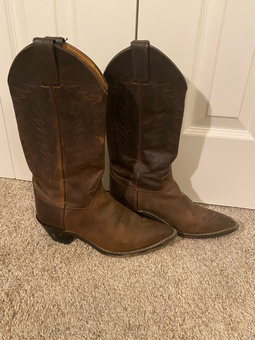 Justin Boots Brown Leather Women’s Western Heeled Cowboy Boots